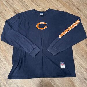 90’s Reebok NFL Chicago Bears Navy Long Sleeve Shirt with Orange Accents